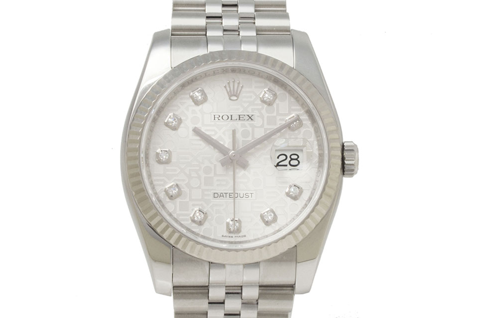 ロレックス ROLEX デイトジャスト　ランダムシリアル 116234 シルバー文字盤 SS/K18WG 自動巻き メンズ 腕時計