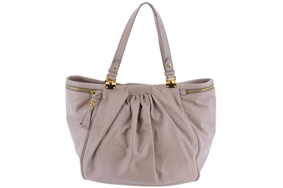 MIUMIU ミュウミュウ トートバッグ レザー ベージュ レディース MIU