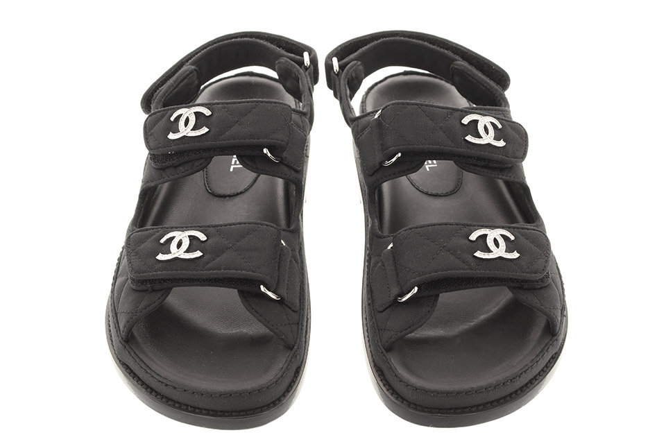 グログラン　サンダル ラインストーン　ナイロン　黒　G31848　#37 C　2017春夏　未使用