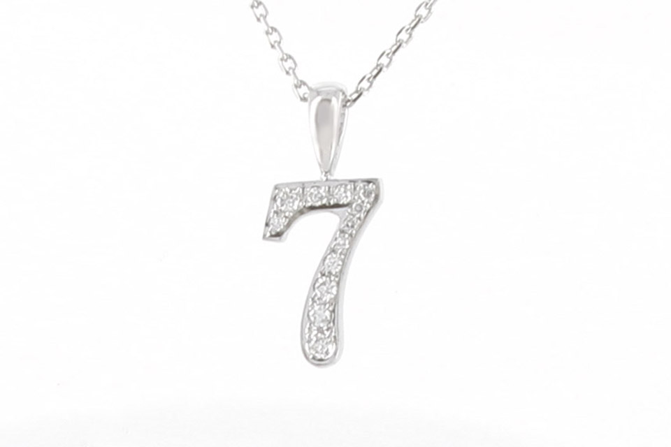 EYEFUNNY ダイヤネックレス ダイヤモンドナンバー「7」 K18WG