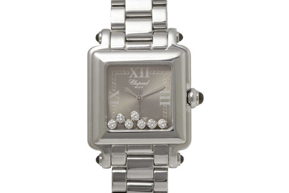 ショパール　腕時計　ハッピースポーツ　7pダイヤ ハッピースポーツ SS 7Pダイヤ グレー文字盤 レディース クオーツ 27/8349