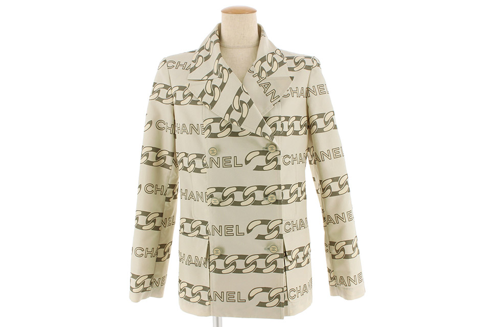 スプリングコート チェーン柄 ベージュ