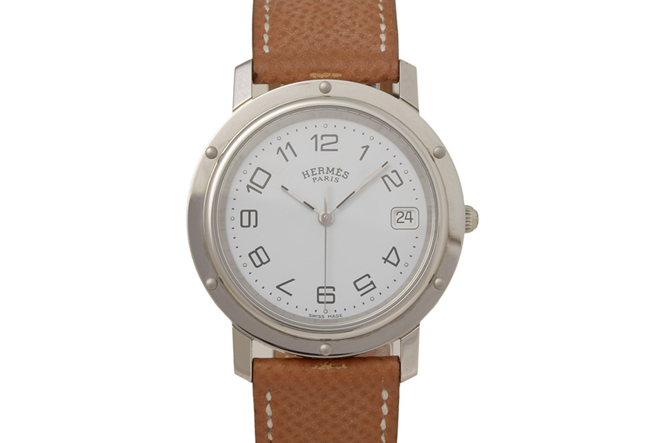 販売特注エルメス CL6.710 クリッパー SS クォーツ 腕時計 白文字盤 メンズ 時計