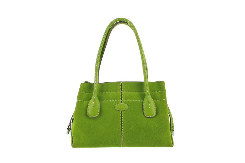 Dバッグ ショルダーバッグ スエード グリーン