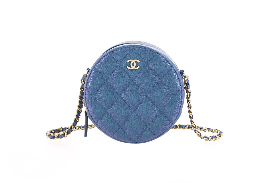 可愛い★CHANEL シャネル キャビアスキンチェーンショルダー バッグ 丸型