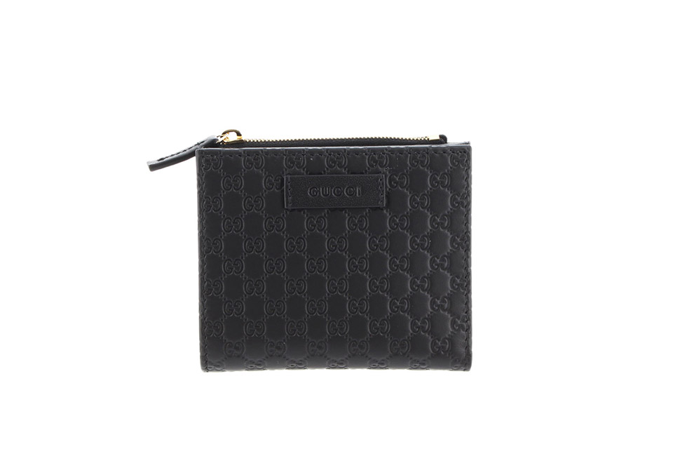 二つ折り財布 未使用 マイクログッチシマ ブラック アウトレット 510318