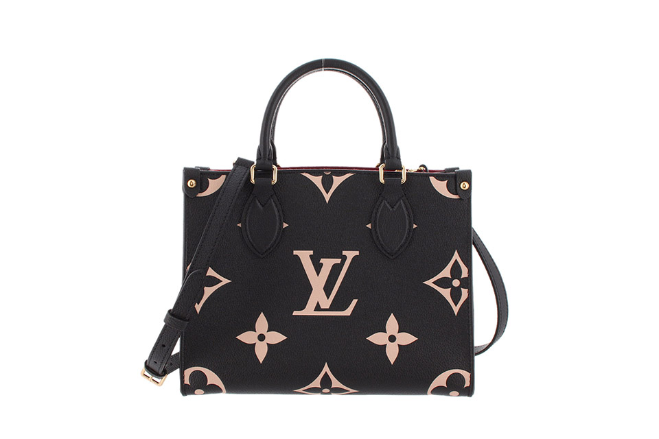 LOUIS VUITTON ルイ・ヴィトン オンザゴー PM 2Wayショルダーバッグ モノグラムアンプラント ブラック M45659 IC レディース【美品】