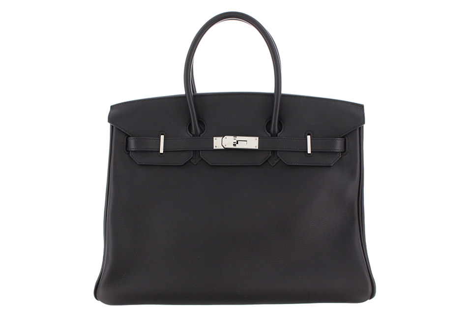 バーキン35 エバーカーフ 黒 ブラック シルバー金具