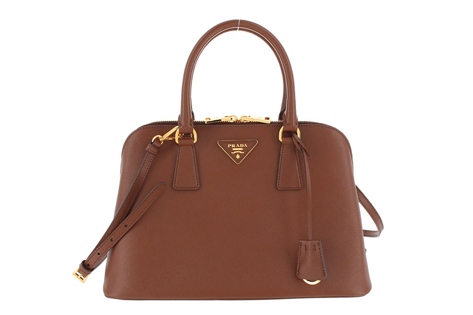 PRADA ブラウンレザー トートバッグ1BG041 茶 PRADA ブラウン レザー