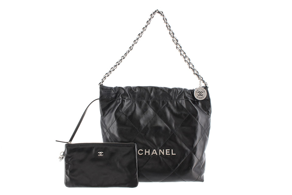 CHANEL22 シャネル22 スモール チェーン ハンドバッグ レザー 黒 AS3260 未使用