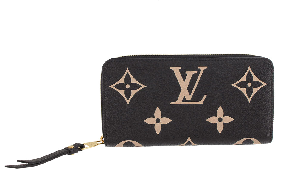 得価在庫あ▼LOUIS VUITTON ルイヴィトン M61864 モノグラム アンプラント ノワール ジッピーウォレット 長財布 レザー ブラック 黒 ゴールド金具 モノグラムライン