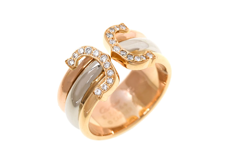 C2 2C　ダイヤリング　スリーカラー　K18/ダイヤ　#53