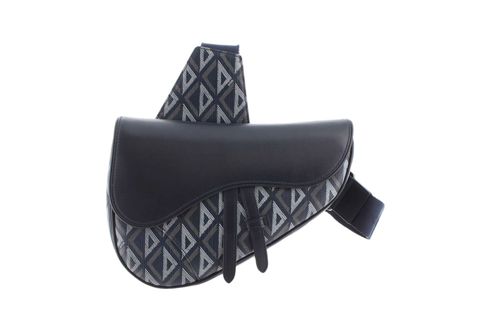 サドル　ボディバッグ　CDダイヤモンド　PVC/レザー　ネイビー　新品同様