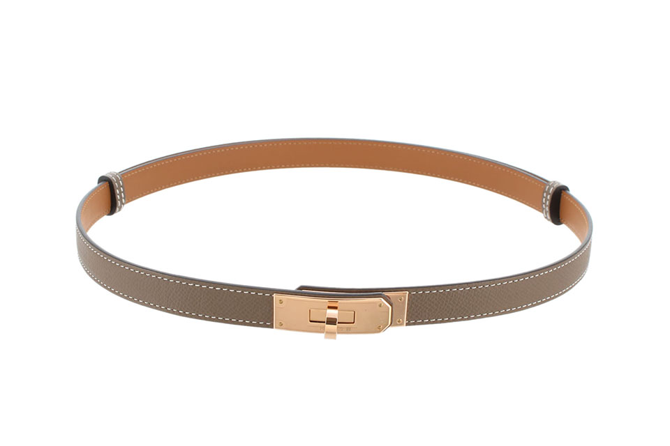 ケリーベルト　エプソン　エトゥープ　ピンクゴールド金具　K刻印　新品