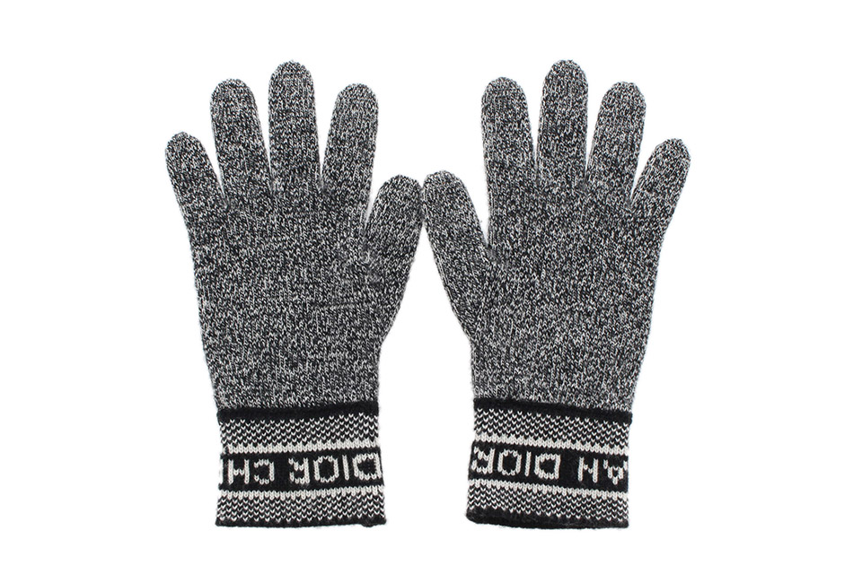 手袋　ウール・カシミア　白/黒
