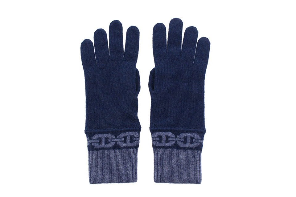ヘヴン　手袋　カシミア　マリン/ブルージーン　S　未使用