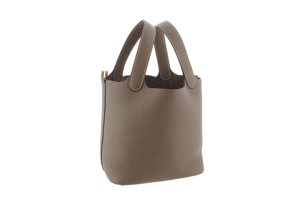 ピコタンロックPM　18　ハンドバッグ　トリヨンクレマンス　エトゥープ　ゴールド金具　K刻印　未使用