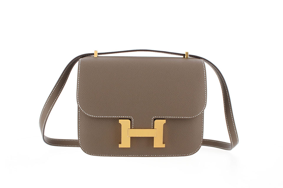 コンスタンス3　ミニ　ミロワール　エプソン　エトゥープ　ゴールド金具　K刻印　新品