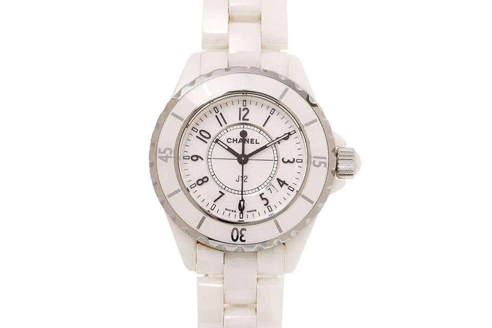 J12　33mm　ホワイトセラミック　ホワイト文字盤　H0968　レディース　クォーツ