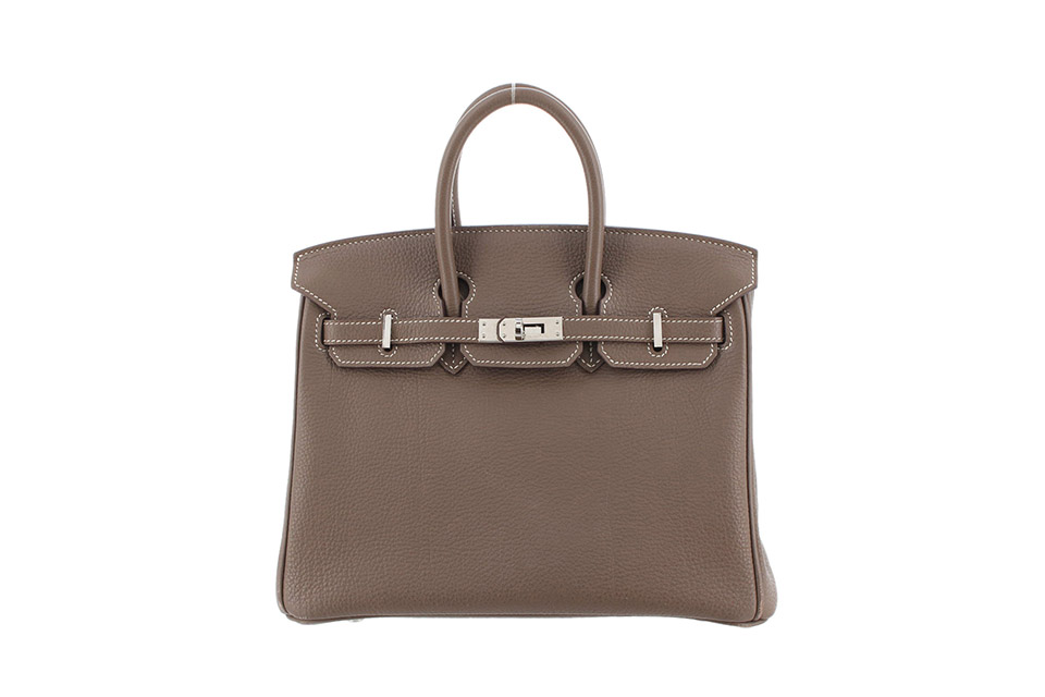 バーキン25　トゴ　エトゥープ　シルバー金具　□Q刻印