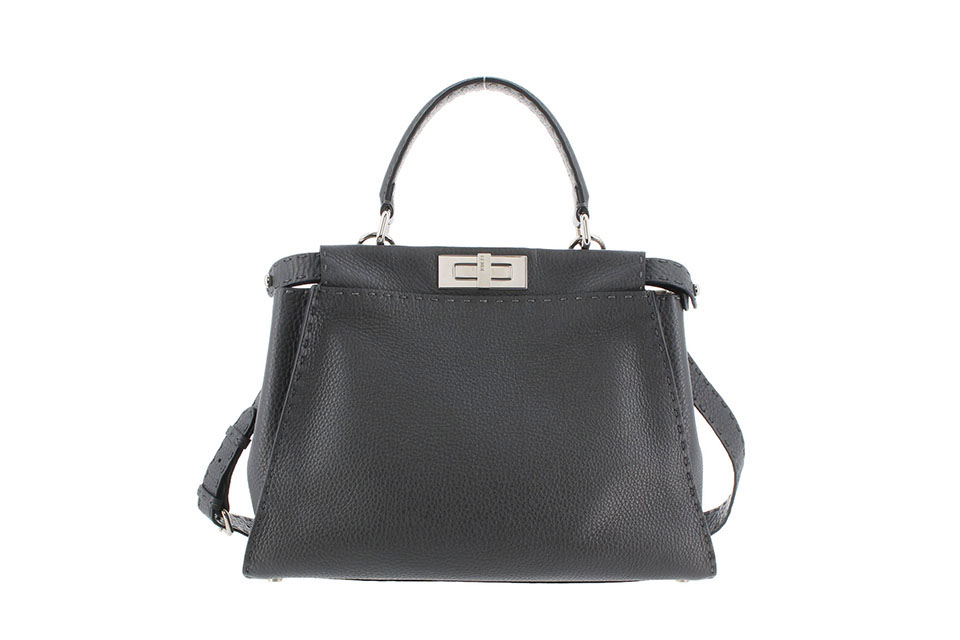 ピーカブー　セレリア　2WAYショルダー　レギュラー　レザー　グレー　シルバー金具　8BN290