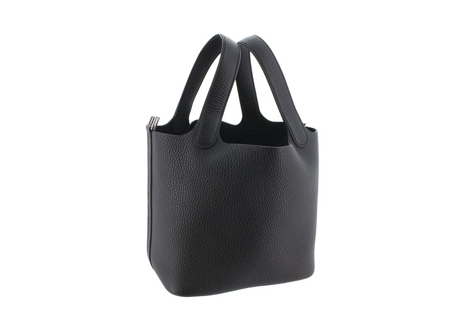 ピコタンロックPM　18　ハンドバッグ　トリヨンクレマンス　黒　ブラック　シルバー金具　K刻印　未使用