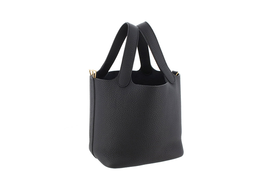 ピコタンロックPM　18　ハンドバッグ　トリヨンクレマンス　黒　ブラック　ゴールド金具　K刻印　未使用