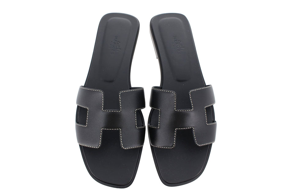 Hサンダル　オラン　フラットサンダル　黒　ブラック　#37　1/2　未使用