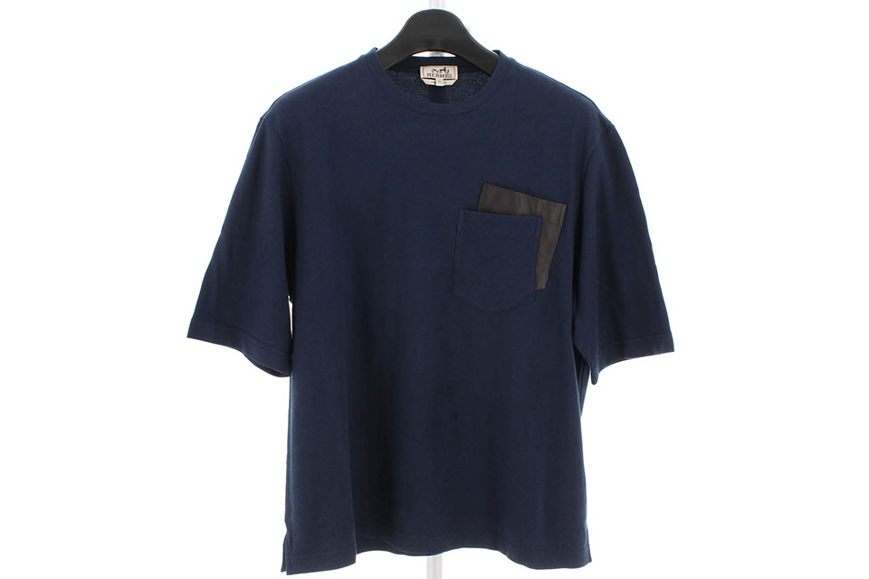 Tシャツ　Wポケット　ネイビー　メンズXL