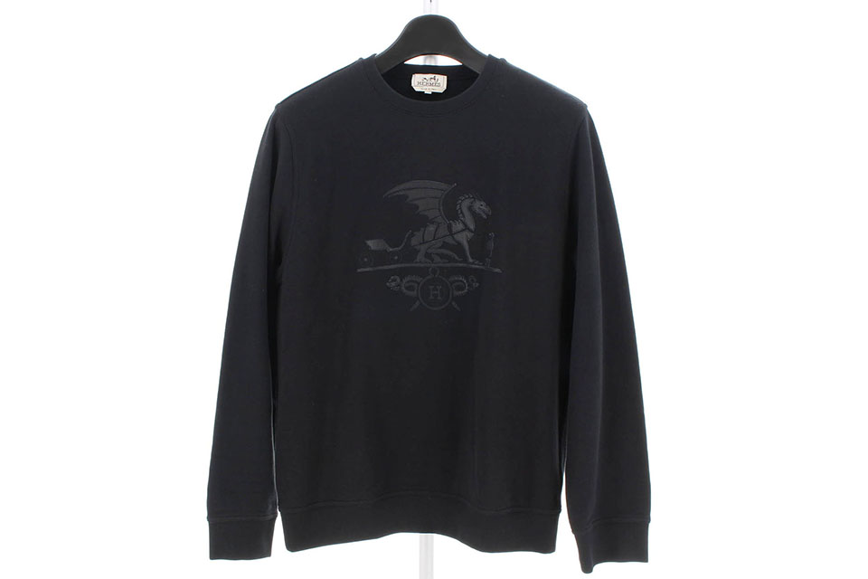 トレーナー　ドラゴン　コットン　黒　裏起毛　メンズXXL