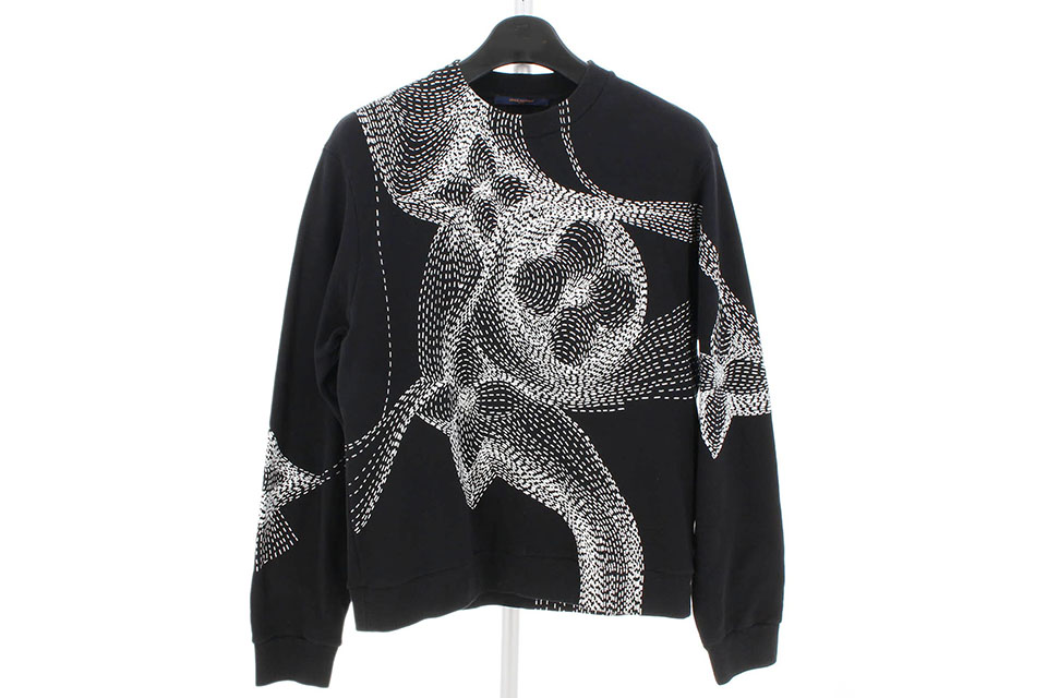 スウェット　トレーナー　コットン　黒/白　メンズXL