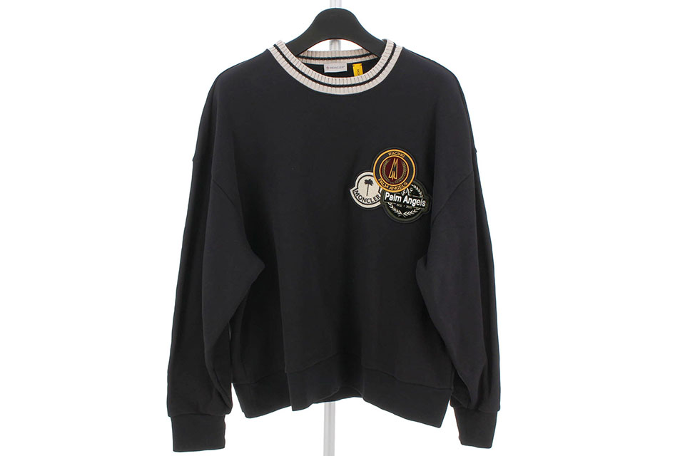 スウェット　トレーナー　ワイドショルダー　ワッペン　黒　メンズL