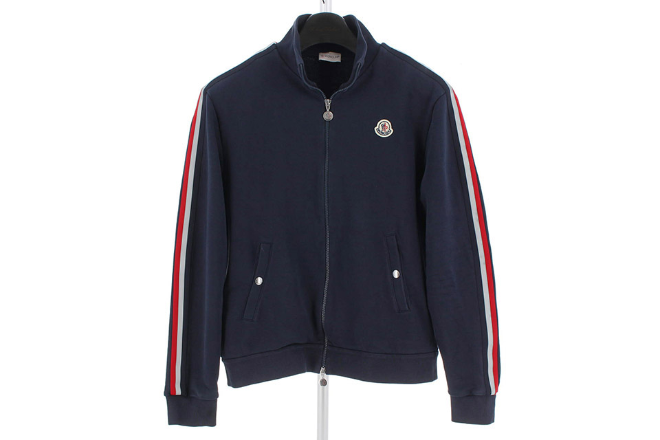 スウェット　トレーナー　ジップアップ　ネイビー　トリコロール　メンズXL