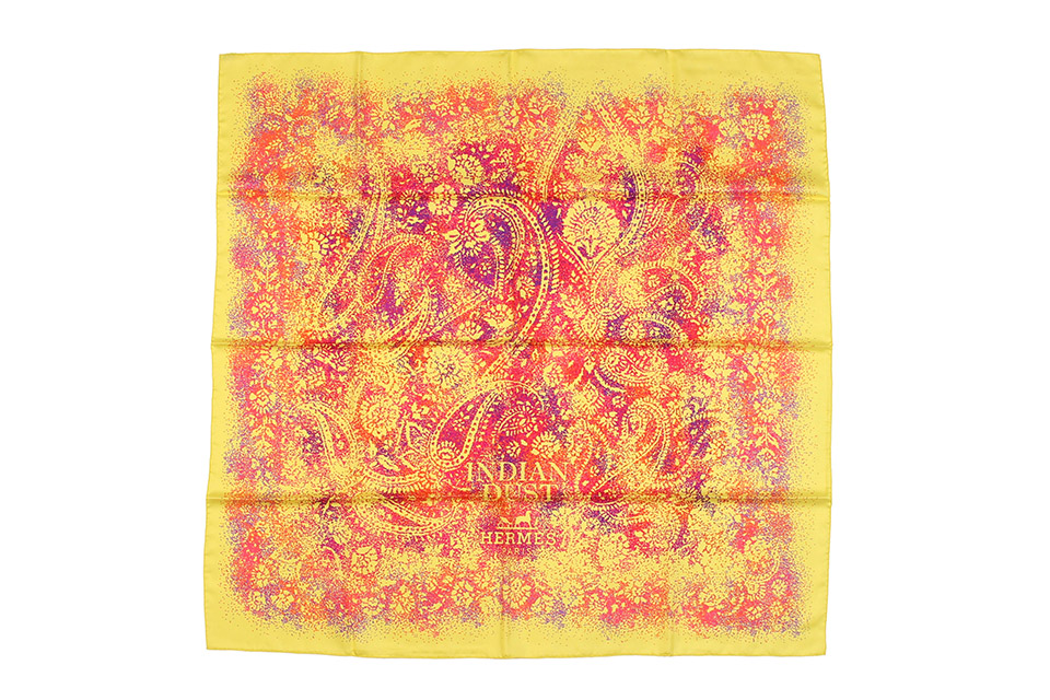 カレ90　スカーフ　インディアンダスト　イエロー　新品同様
