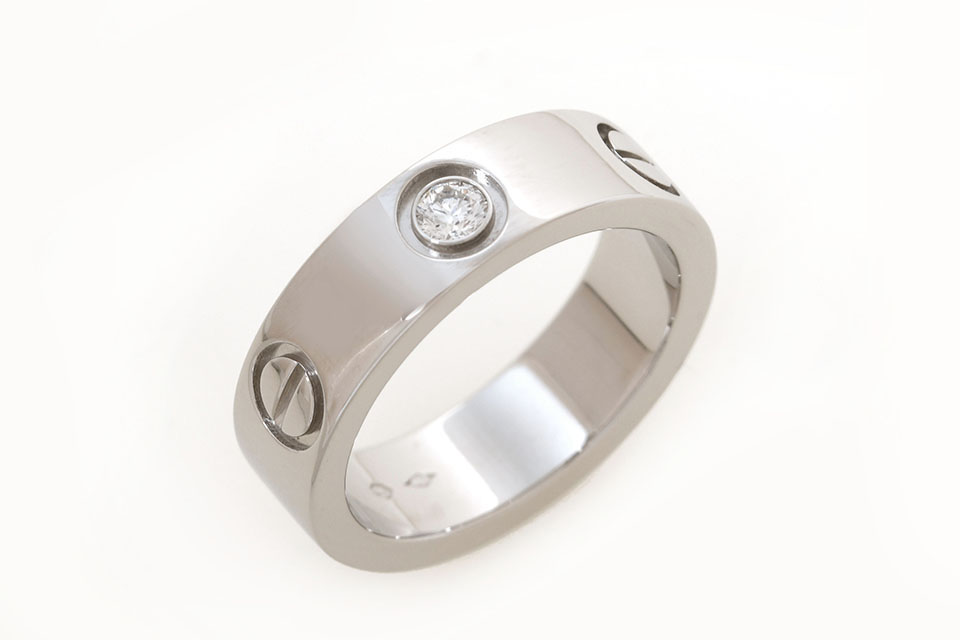 ラブリング 1Pダイヤ　PT950　#50