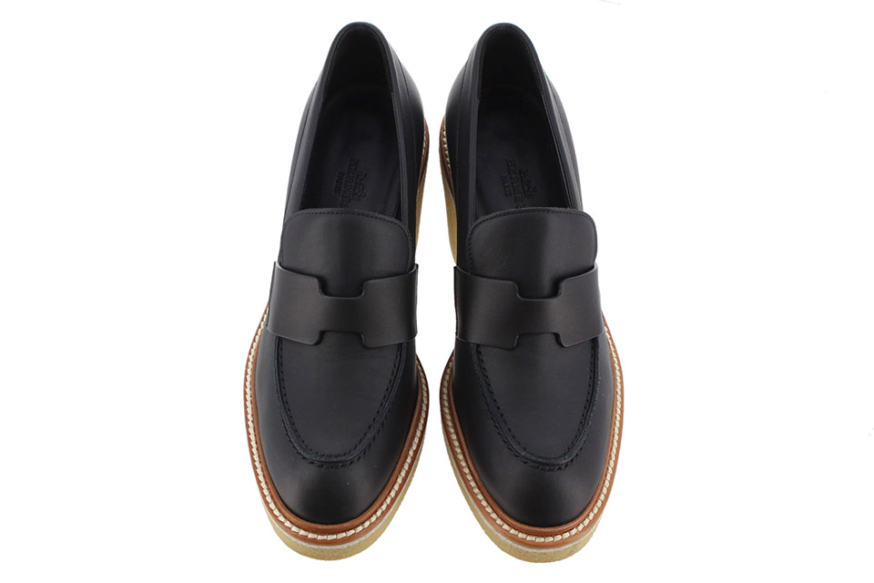 パンプス　ディディ　Hロゴ　レザー　黒　#37