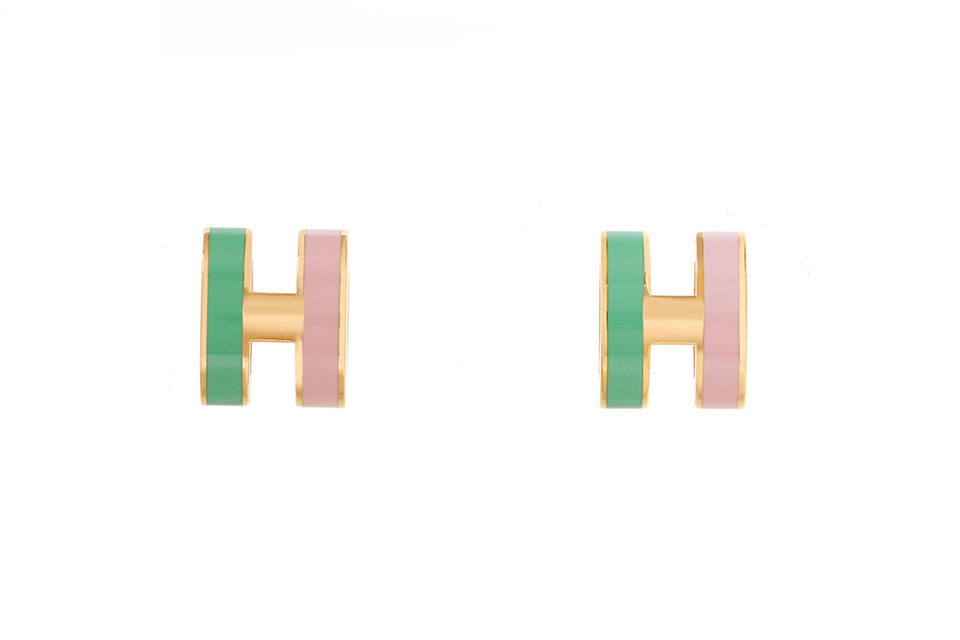 ポップH　ミニ　ピアス　ポップアッシュ　ロカバール　マラバル　ヴェール/ローズ　ゴールド金具　未使用