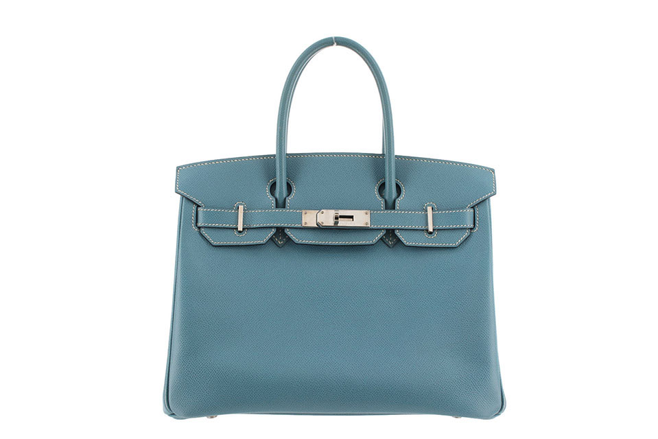 バーキン30　エプソン　ブルージーン　シルバー金具