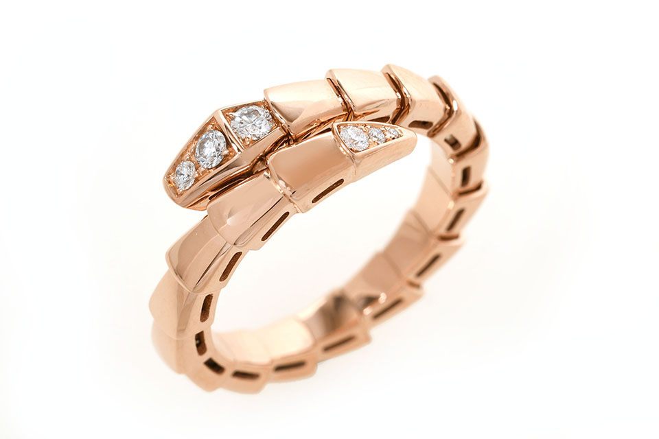 セルペンティ　ヴァイパー　リング　K18PG/ダイヤ　#54〜56