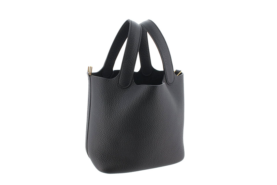 ピコタンロックPM　18　ハンドバッグ　トリヨンクレマンス　黒　ブラック　ゴールド金具　K刻印　新品