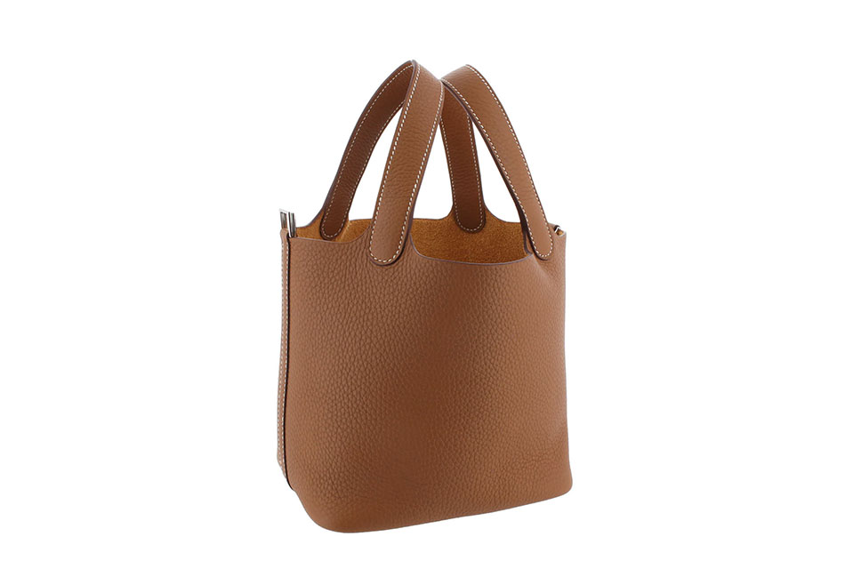 ピコタンロックPM　18　ハンドバッグ　トリヨンクレマンス　ゴールド　シルバー金具　K刻印　新品