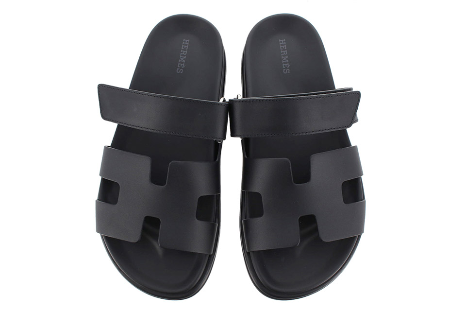 シプレ　Hロゴ　スライドサンダル　レザー　黒　#37　未使用