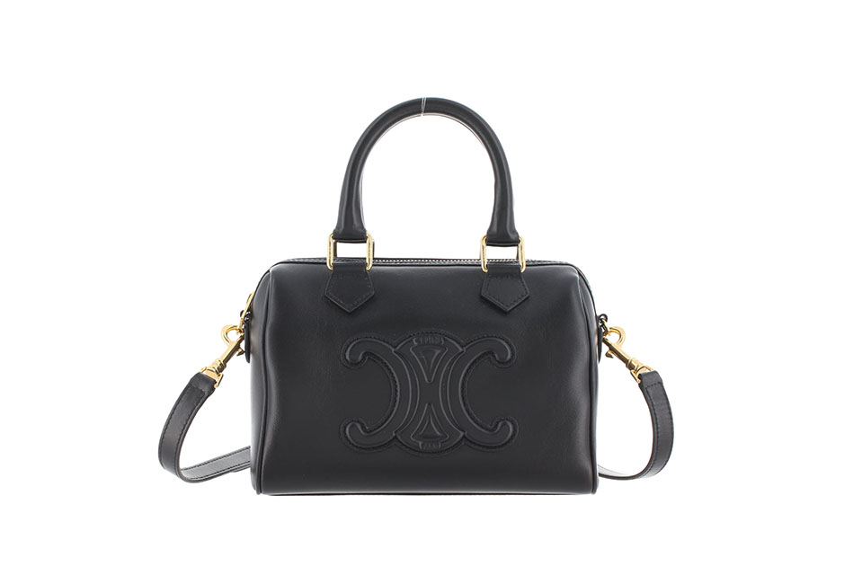 スモールボストン　キュイル　トリオンフ　2WAYショルダー　レザー　黒 113773　新品同様