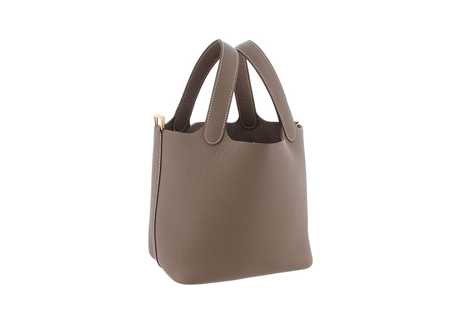 ピコタンロックPM　18　ハンドバッグ　トリヨンクレマンス　エトゥープ　ゴールド金具　K刻印　新品