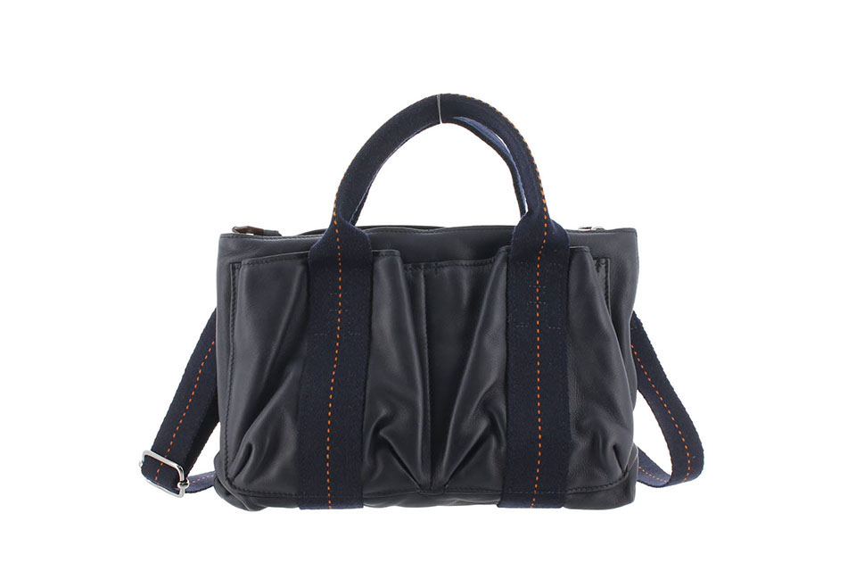 キャラバンホリゾンタルPM　2WAYショルダー　ヴォーデルマ/キャンバス　ネイビー