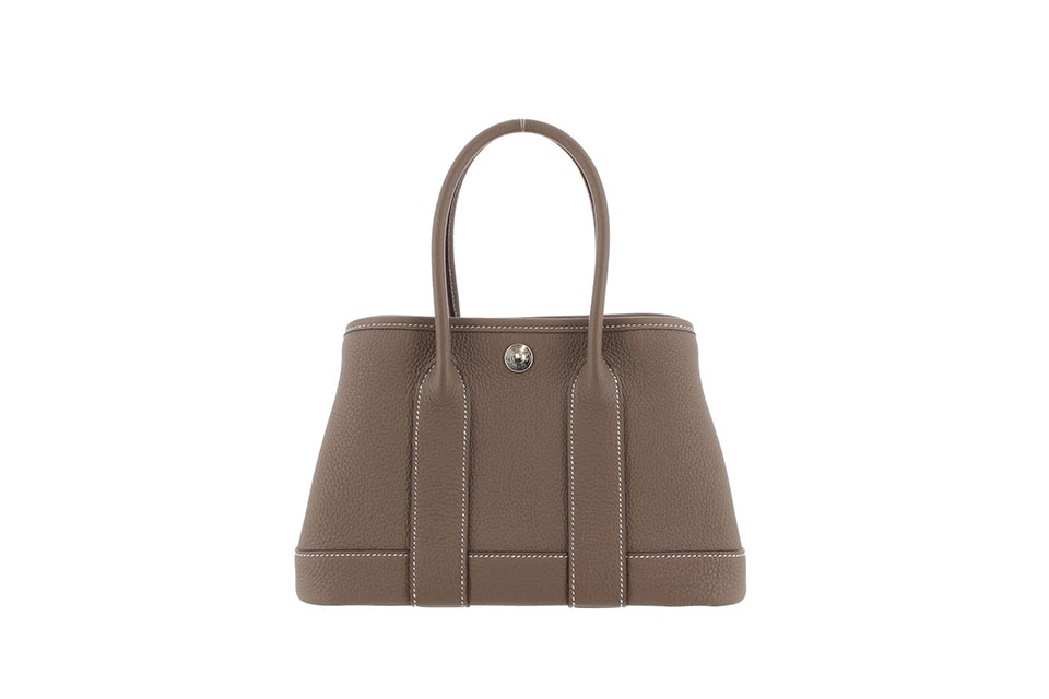 ネオガーデン　23　ガーデンパーティ　ハンドバッグ　トゴ　エトゥープ　シルバー金具　K刻印　新品