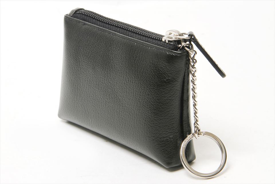 CHANEL キーリング付き　コインケース★レザー ジャケットモチーフ キーリング付きコインケース レザー 黒