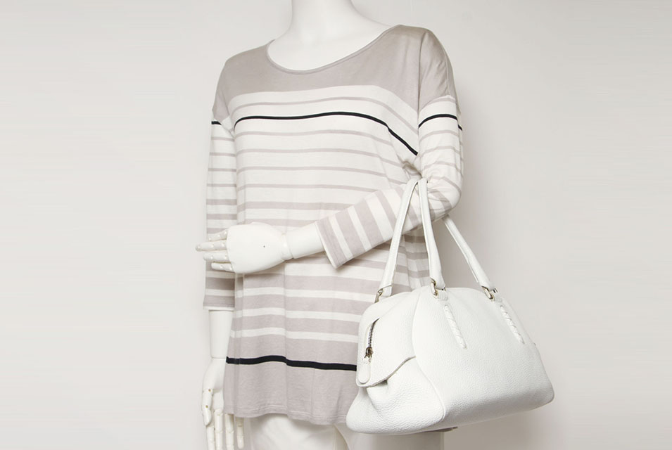 ボストンバッグ レザー 白 149056