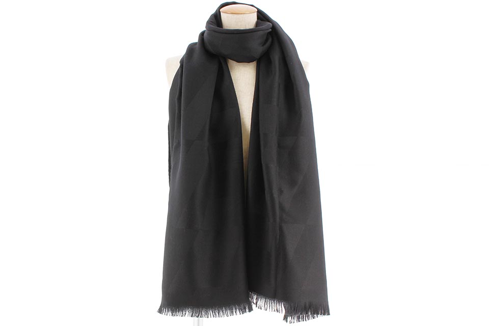 エルメス大判ストール黒カシミア100ショール HERMES エルメス100
