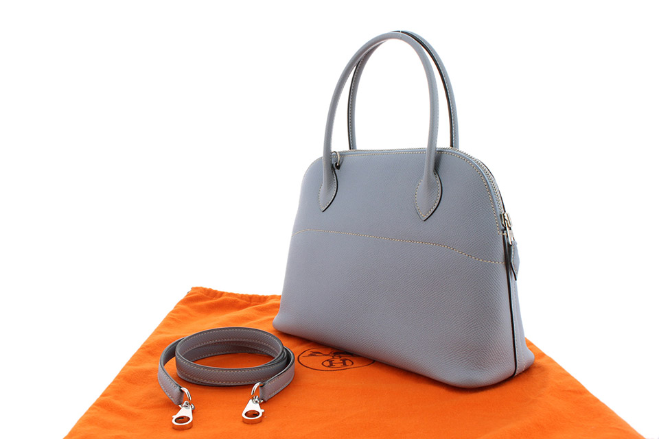 エルメス ボリード27 エプソン ブルーノール シルバー金具 エルメス HERMES ボリード27 D刻 ブルーノール シルバー金具